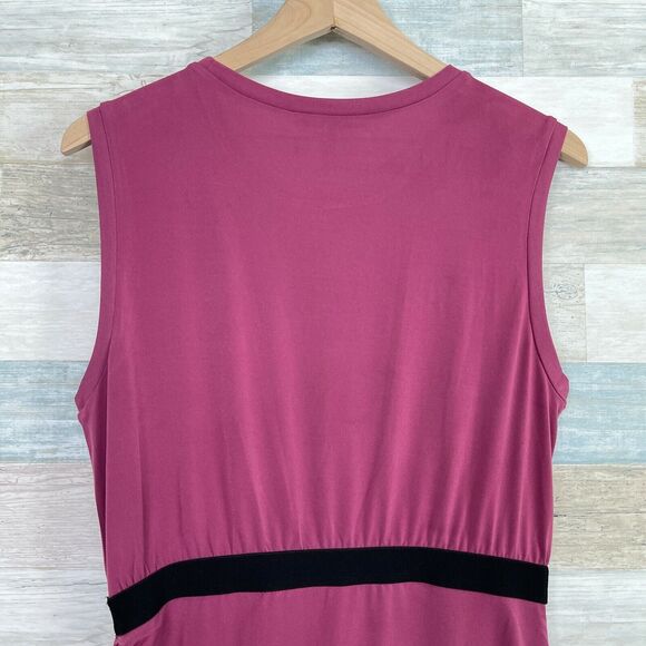 BCBGMaxAzria Side Ruched Asymmetric Tank Dress Purple Stretchy Womens Medium - Picture 5 of 10
